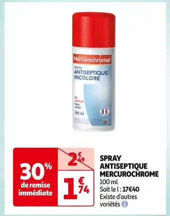 Auchan Mercurochrome spray antiseptique offre