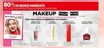 Auchan Maybelline 80% de remise immédiate sur le second produit dans la marque maybelline offre
