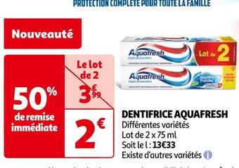 Auchan Aquafresh dentifrice offre
