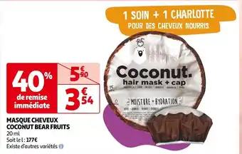 Auchan Bear fruits masque cheveux coconut offre