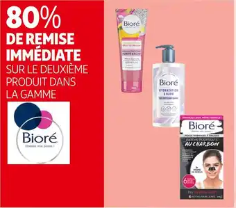 Auchan Bioré 80% de remise immédiate sur le deuxième produit dans la gamme bioré offre