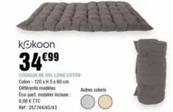 La Foir'Fouille kokoon COUSSIN DE SOL LONG COTON offre