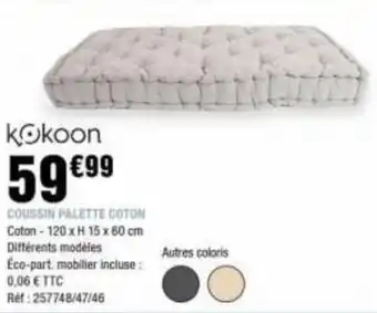 La Foir'Fouille kokoon COUSSIN PALETTE COTON offre