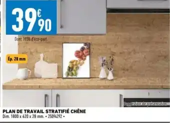 Brico Cash PLAN DE TRAVAIL STRATIFIÉ CHÊNE offre