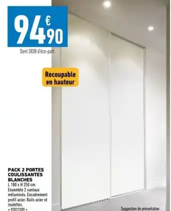 PACK 2 PORTES COULISSANTES BLANCHES