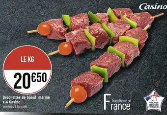 Casino Supermarchés Brochettes de boeuf mariné offre
