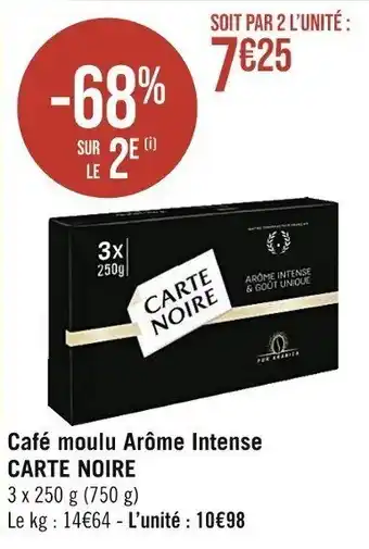 Casino Supermarchés Café moulu Arôme Intense CARTE NOIRE offre