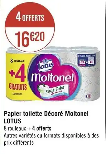 Casino Supermarchés Papier toilette Décoré Moltonel LOTUS offre