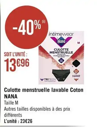 Culotte menstruelle lavable Coton NANA