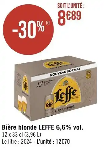 Géant Casino Bière blonde LEFFE 6,6% vol. offre