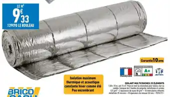 Brico Cash ISOLANT MULTICOUCHES 25 ÉLÉMENTS offre