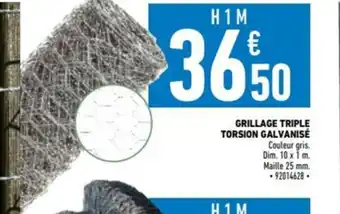 Brico Cash GRILLAGE TRIPLE TORSION GALVANISÉ Couleur gris. offre
