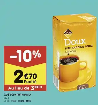 Leader Price Café doux pour arabica offre