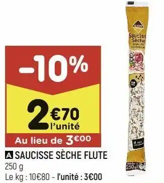 Saucisse sĂšche flute