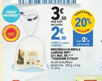 E.Leclerc MOZZARELLA DI BUFALA CAMPANA DOP offre