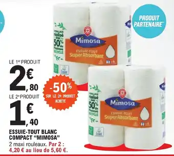 E.Leclerc ESSUIE-TOUT BLANC COMPACT "MIMOSA" offre