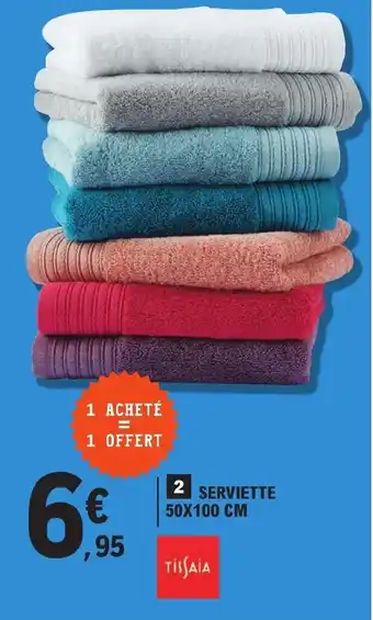 E.Leclerc 2 SERVIETTE 50X100 CM offre