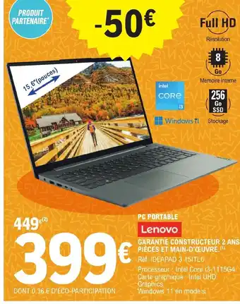 E.Leclerc PC PORTABLE Lenovo offre