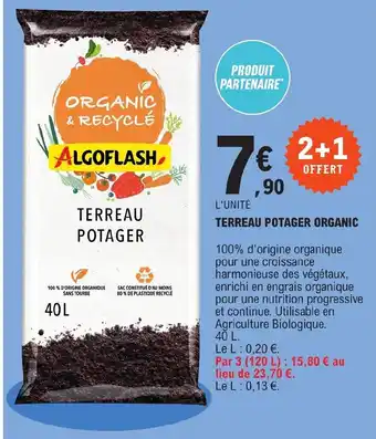 E.Leclerc TERREAU POTAGER ORGANIC offre