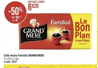 Géant Casino Café moulu Familial GRAND'MERE offre