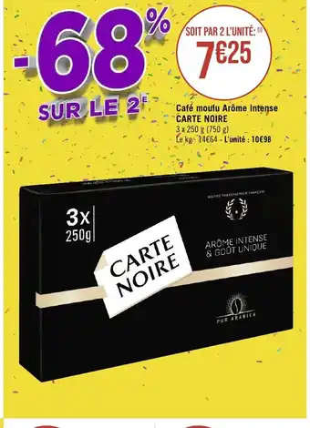 Géant Casino Café moulu Arôme Intense CARTE NOIRE offre