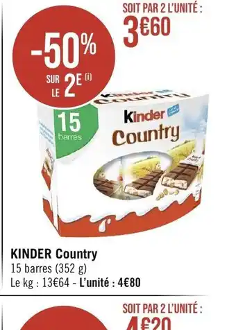 Géant Casino KINDER Country offre