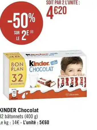 Géant Casino KINDER Chocolat offre