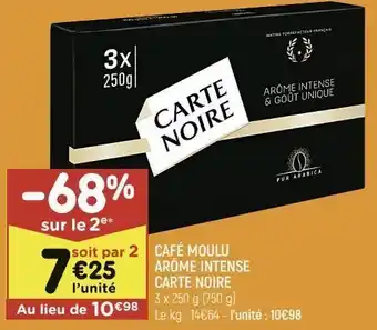 Leader Price Café moulu arome intense carte noire offre