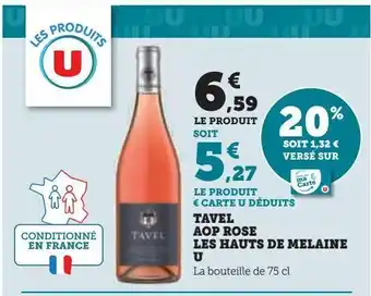 Super U Tavel aop rose les hauts de melaine u offre