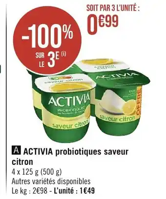 Géant Casino A ACTIVIA probiotiques saveur citron offre