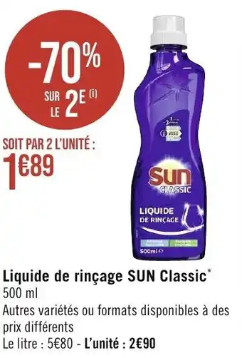 Géant Casino LIQUIDE DE RINÇAGE Sun CLASSIC offre