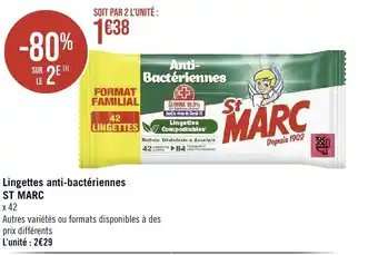 Géant Casino Lingettes anti-bactériennes ST MARC offre