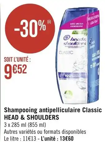 Géant Casino Shampooing antipelliculaire Classic HEAD & SHOULDERS offre