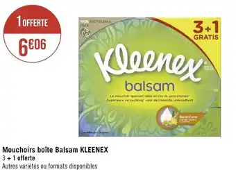 Géant Casino Mouchoirs boîte Balsam KLEENEX 3 + 1 offerte offre