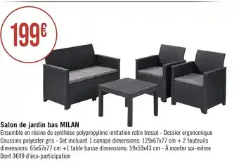 Géant Casino Salon de jardin bas MILAN offre