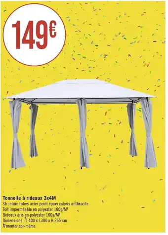 Géant Casino Tonnelle à rideaux 3x4M offre