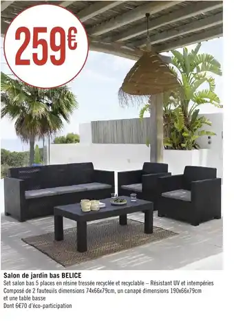 Géant Casino Salon de jardin bas BELICE offre