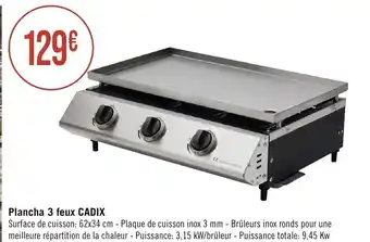 Plancha 3 feux CADIX