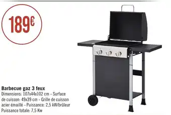 Géant Casino Barbecue gaz 3 feux offre