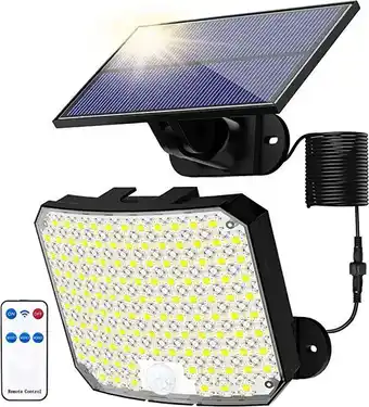 Risemart lumière solaire extérieure avec détecteur de mouvement 118 led, lumière solaire de jardin étanche ip65, 2 méthode...