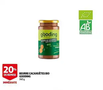 Auchan Beurre Cacahuètes Bio Gooding offre