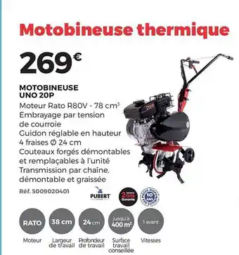 Motobineuse Uno 20p Pubert