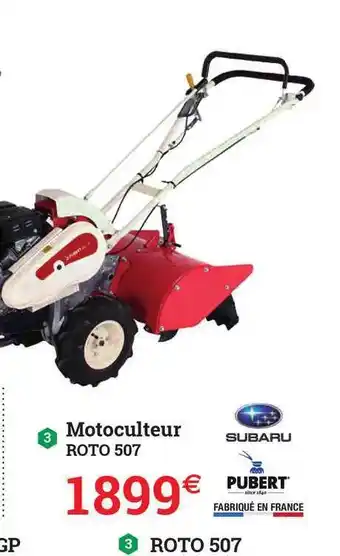 Espace emeraude Motoculteur Roto 507 Subaru, Pubert offre