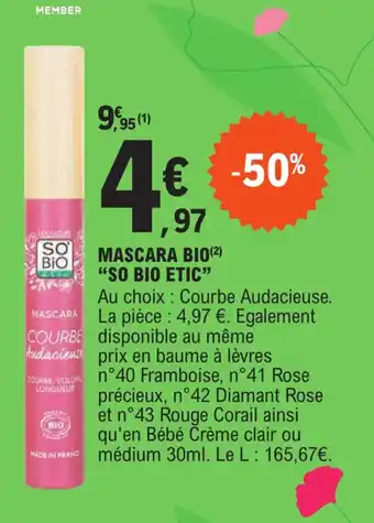 E.Leclerc MASCARA BIO (²) "SO BIO ETIC" offre