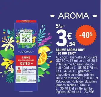 E.Leclerc BAUME AROMA BIO(²) "SO BIO ETIC" offre