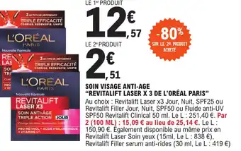 E.Leclerc SOIN ANTI-ÂGE "REVITALIFT LASER X 3 DE L'ORÉAL PARIS" offre