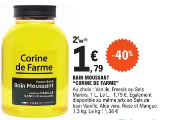 E.Leclerc BAIN MOUSSANT "CORINE DE FARME" offre