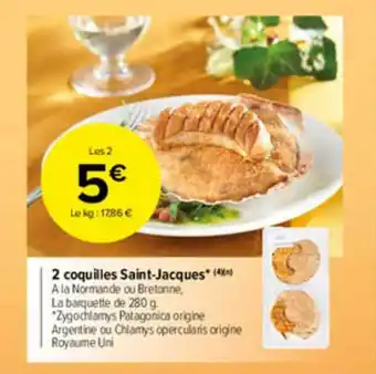 Carrefour Market 2 Coquilles Saint-jacques offre
