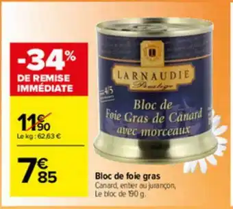Carrefour Market Bloc De Foie Gras Larnaudie offre