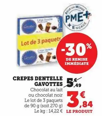 Super U Crêpes dentelle gavottes offre